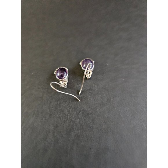 **Final Sale** Sterling silver purple amethyst earrings - Picture 7 of 9